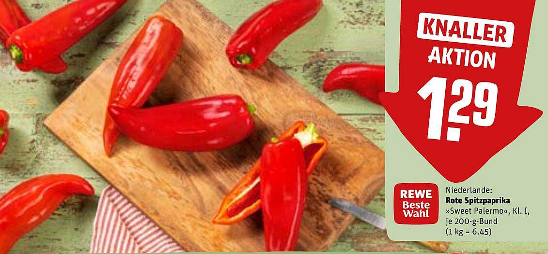 Rote Spitzpaprika "Sweet Palermo", je 200-g-Bund