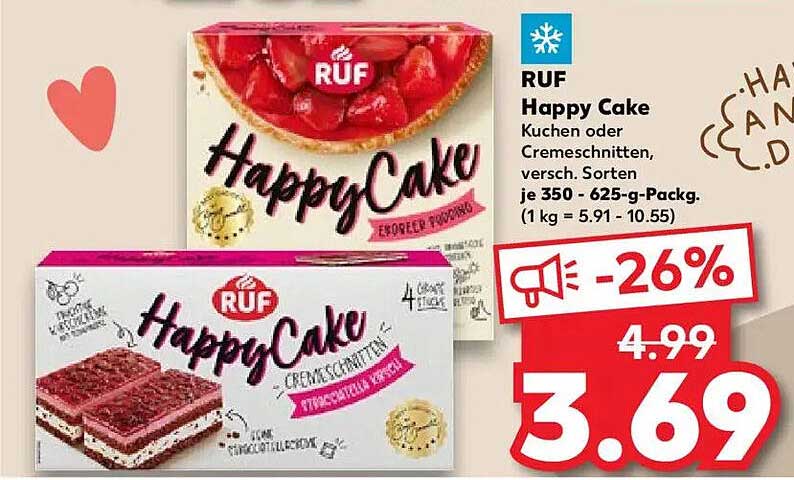 RUF Happy Cake Cremeschnitten, verschiedene Sorten, 350-625 g