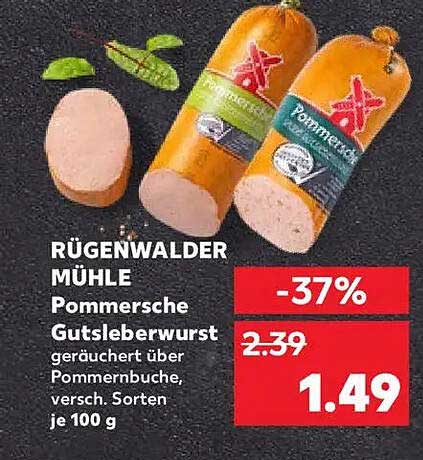 Rügenwalder Mühle Pommersche Gutsleberwurst, geräuchert über Pommernbuche, versch. Sorten