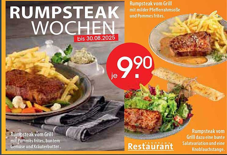 Rumpsteak vom Grill mit milden Pfeffersauce und Pommes frites