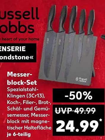 Russell Hobbs Messerblock-Set 6-teilig mit spezialstahl Klingen