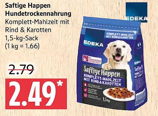 Saftige Happen Hundetrockenfutter – Komplett-Mahlzeit mit Rind & Karotten