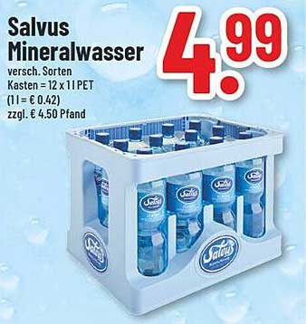 Salvus Mineralwasser 12 x 1,1 PET für 4,99 €