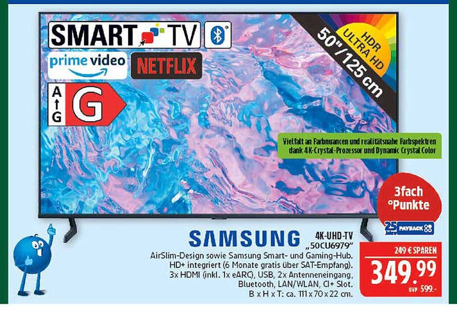 Samsung 4K-UHD-TV 50CU6979 - 50 Zoll (125 cm) | Ultra HD mit Smart-Funktionen