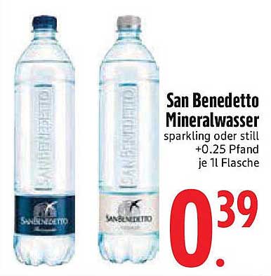 San Benedetto Mineralwasser - sparkling oder still