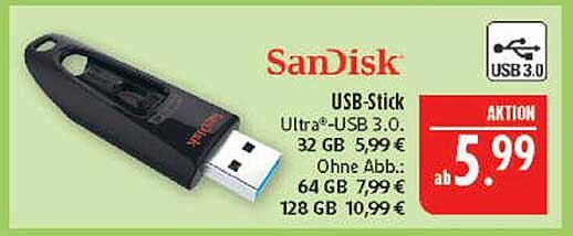 SanDisk USB-Stick Ultra® USB 3.0 - ab 5,99 €