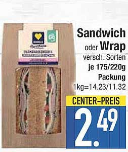 Sandwich oder Wrap 175/220g