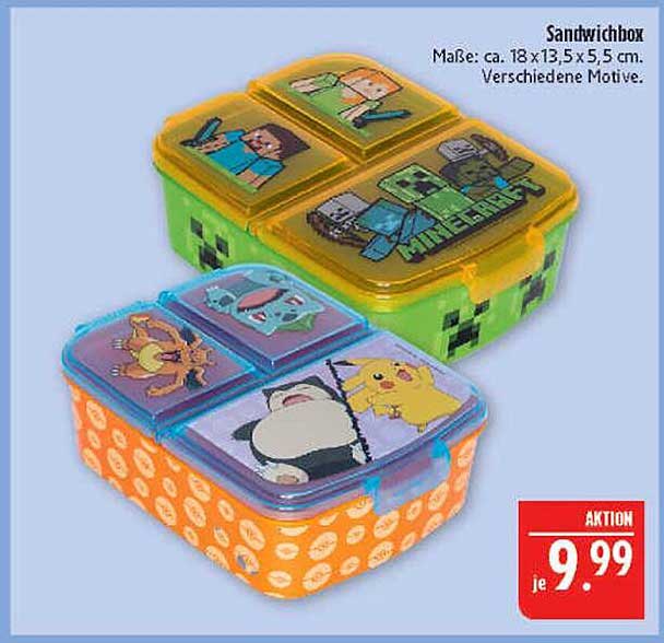 Sandwichbox mit verschiedenen Motiven
