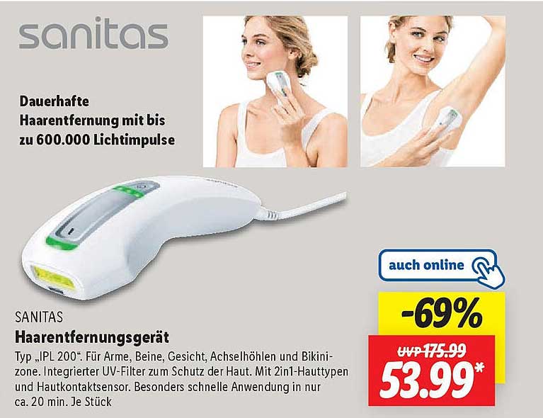 Sanitas Haarentfernungsgerät Typ „IPL 200“