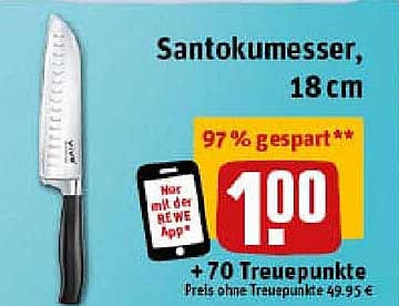 Santokumesser, 18 cm - 97% gespart!