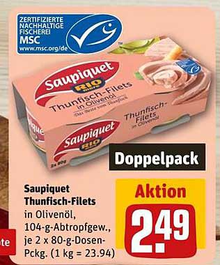 Saupiquet Thunfisch-Filets in Olivenöl - Doppelpack