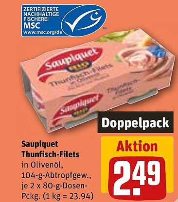 Saupiquet Thunfisch-Filets in Olivenöl, Doppelpack