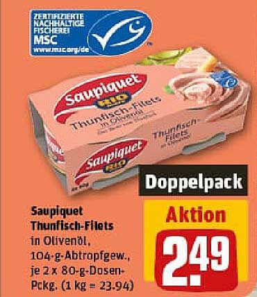 Saupiquet Thunfisch-Filets in Olivenöl - Doppelpack