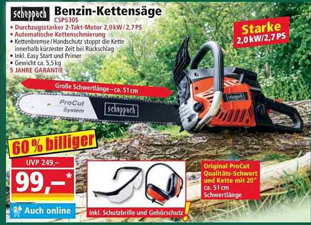Scheppach Benzin-Kettensäge CSP5305