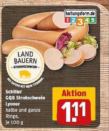 Schiller GQB Strohschwein Lyoner – halbe und ganze Ringe, je 100 g