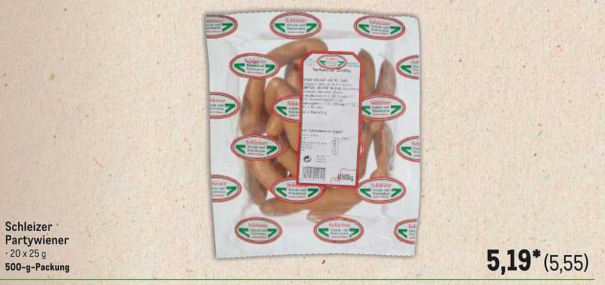 Schleizer Partywiener - 500-g-Packung