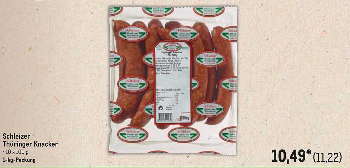 Schleizer Thüringer Knacker - 1-kg-Packung (10 x 100 g)