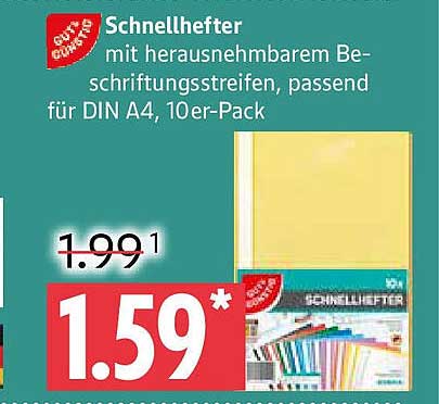 Schnellhefter mit herausnehmbarem Beschriftungsstreifen, passend für DIN A4, 10er-Pack
