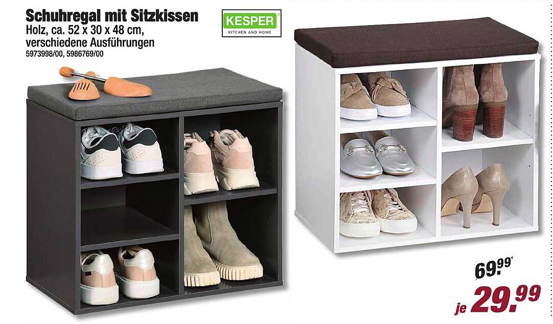 Schuhregal mit Sitzkissen