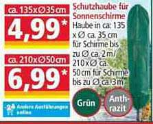 Schutzhaube für Sonnenschirme