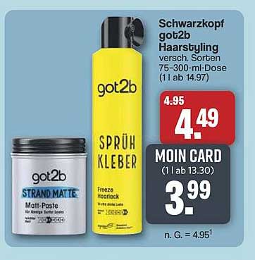 Schwarzkopf got2b Haarstyling – verschiedene Sorten 75-300-ml-Dose