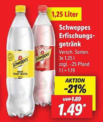 Schweppes Erfrischungsgetränk 1,25 Liter