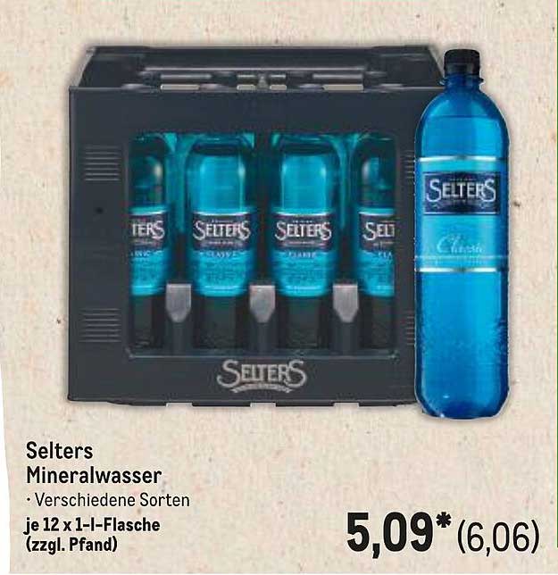 Selters Mineralwasser - Verschiedene Sorten