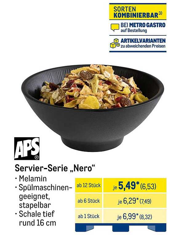 Servier-Serie „Nero“ - Tiefe Schale aus Melamin