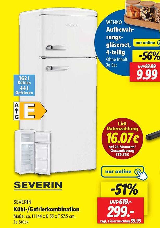 SEVERIN Kühl-/Gefrierkombination - 51% reduziert