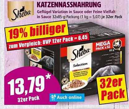 Sheba Katzennahrung - Geflügel Variation in Sauce, 32er Pack