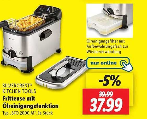 SILVERCREST® Fritteuse mit Ölreinigungsfunktion Typ „SFO 2000 A1“