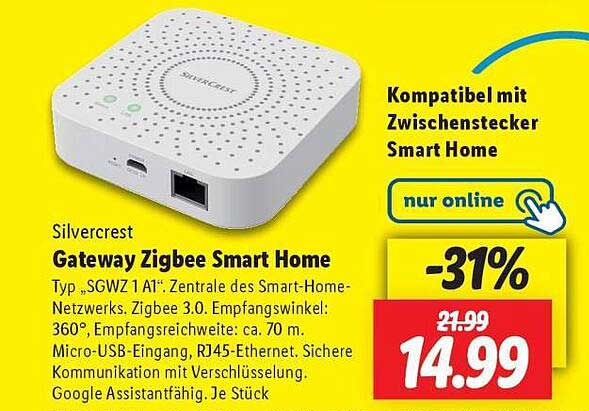 Silvercrest Gateway Zigbee Smart Home