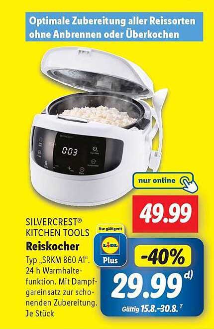 SILVERCREST® KITCHEN TOOLS Reiskocher Typ SRKM 860 A1