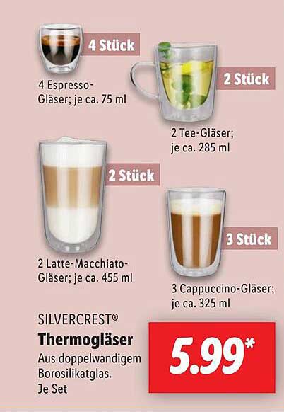 SILVERCREST® Thermogläser Set