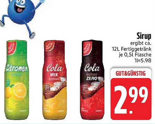 Sirup - Erzeugt ca. 12L Fertiggetränk - Auswahlmöglichkeiten: Zitrone, Cola Mix, Cola Zero