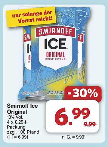Smirnoff Ice Original 4 x 0,25 l - Jetzt günstig zugreifen!