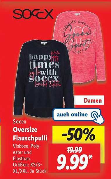 Soccx Oversize Flauschpulli