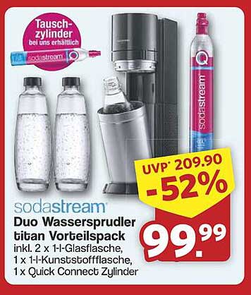 SodaStream Duo Wassersprudler titan Vorteilspack