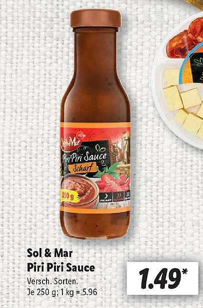 Sol & Mar Piri Piri Sauce 250 g - Scharf