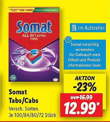 Somat Tabs/Cabs - All in 1 Extra 100 Stück
