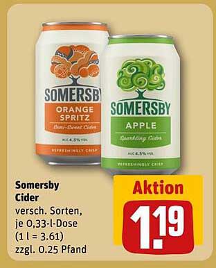 Somersby Cider - verschiedene Sorten 0,33 l-Dose