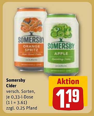 Somersby Cider - Verschiedene Sorten, je 0,33-l-Dose