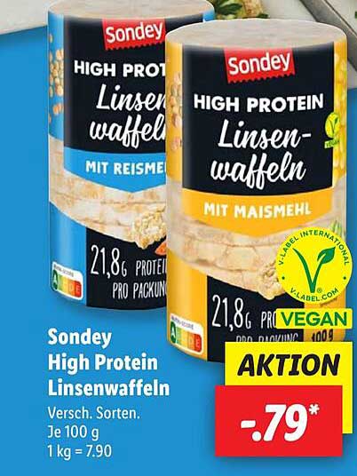 Sondey High Protein Linsenwaffeln - Verschiedene Sorten