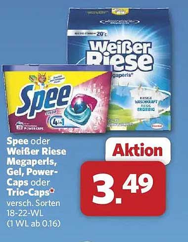 Spee oder Weißer Riese Megaperls, Gel, Power-Caps oder Trio-Caps
