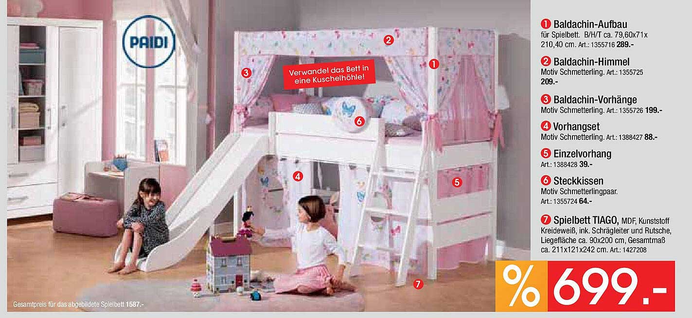 Spielbett TIAGO mit vielen Extras