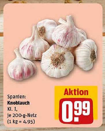 Spitzenqualität Knoblauch - Kl. 1, je 200-g-Netz für nur 0,99 €