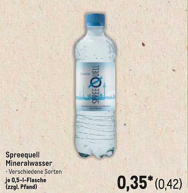 Spreequell Mineralwasser – verschiedene Sorten je 0,5-l-Flasche (zzgl. Pfand)