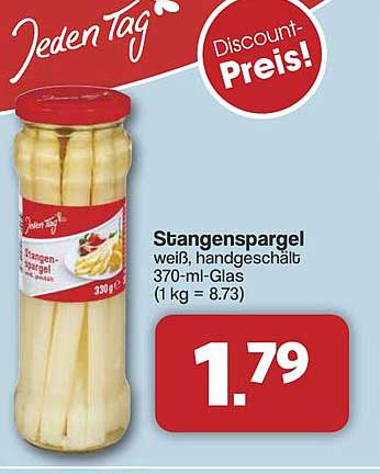 Stangenspargel weiß, handgeschält, 370-ml-Glas