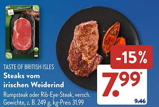 Steaks vom irischen Weiderind - Rumpsteak oder Rib-Eye-Steak