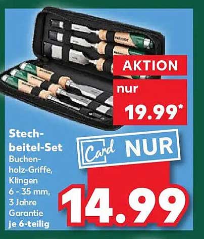 Stechbeitel-Set 6-teilig mit Buchenholzgriffen